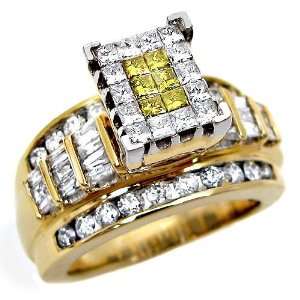   Canary Yellow Princess Cut Diamond Engagement Ring 14k Yellow Gold (6