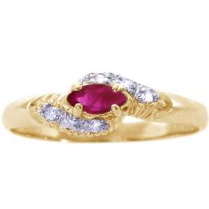   Diamond Clustered Marquis Promise Ring Ruby, size5.5 diViene Jewelry