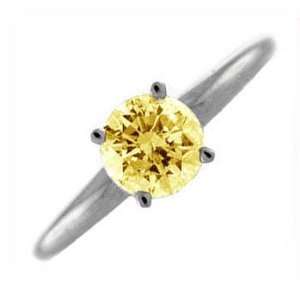   25Ct Round Yellow Diamond Solitaire Engagement Ring 18k Gold Jewelry