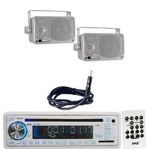 Pyle Marine Radio Receiver, Speaker and Cable Package   PLCD35MR AM/FM 