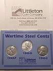 1943 Wartime Steel Lincoln Cents Display Set Littleton