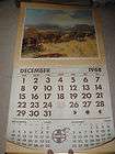 1968 1969 Santa Fe Calendar Indian Wagon Camp Litho