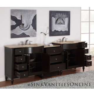 95 Kelston   Bathroom Furniture Double Sink Vanity Cabinet w 