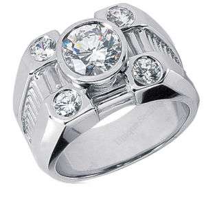 80 carat total ROUND DIAMOND Engagement Solitaire Mens 14K Ring SI1 