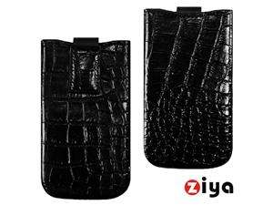    4S Leather Pouch  Black (Crocodile/ Alligator skin Pattern)+ Wrap