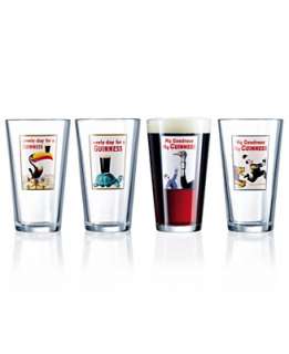 Guinness Zoo Assorted Pub Glasses, Set of 4   Beer Glasses Drinkware 