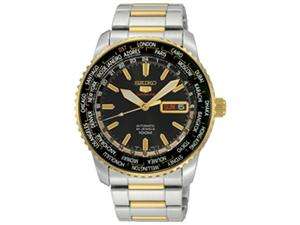   SRP130 Two Tone Stainless Steel Automatic Black Dial World Time Bezel