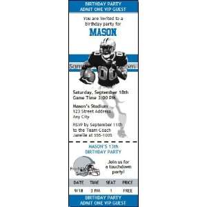   Lions Colored Football Party Ticket Invitation