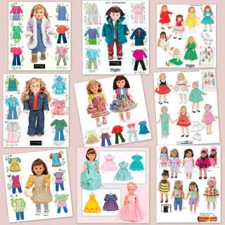 HUGE LOT Doll clothes SEWING PATTERNS fit American Girl  