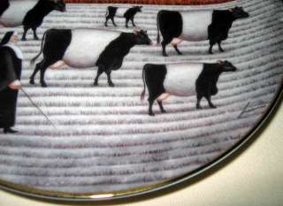 Lowell Herrero American Folk Art Nuns Snow Cows HOLY COW Plate Bx+COA 