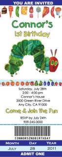 VERY HUNGRY CATERPILLAR BIRTHDAY PARTY INVITATIONS FAVORS  