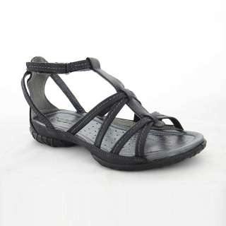 Ecco Womens Ankle Strap Sandals Groove Gladiador Black Leather  