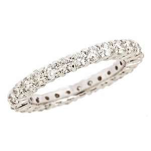 Prongs Diamond Eternity Wedding Anniversary Band Ring 14K White Gold 6 