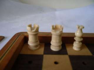 ANTIQUE  OX BONE TRAVELLING CHESS SET 1870/1890 GERMANY? VERY NICE 