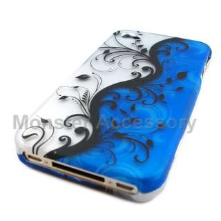 Blue Flowers Hard Case Cover For Apple iPhone 4 Verizon  