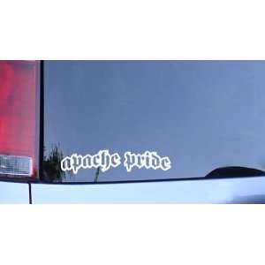  Apache Pride Vinyl Sticker   White Automotive