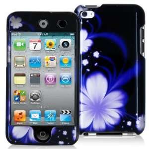   PROTECTOR CASE   BLUE LOTUS ON BLACK Cell Phones & Accessories