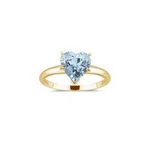  1.00 Cts Aquamarine Solitaire Ring in 14K Yellow Gold 4.0 