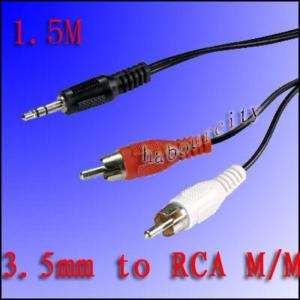 5mm to AV Audio RCA Y Adapter M/M Cable for Ipod   