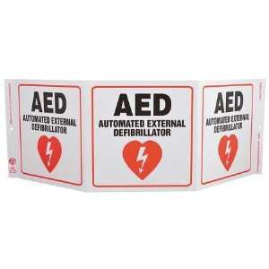 ZING 3055 Three Sided Safety Sign,AED  Industrial 