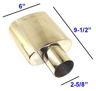 POLISHED STAINLESS T304 STEEL CAR OVAL EXHAUST TIP  