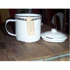    Medium, Enamelware Mug with Lid baby powder(white)