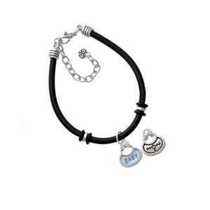    2 Sided Blue Baby Bib Black Charm Bracelet [Jewelry] Jewelry