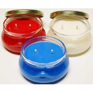   White & Blue 3 Pack of 6oz Tureen Soy Candle   Peach 