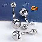 5Pc Batman Enamel Navel Bar Stud Belly Button ring Stainless Steel 