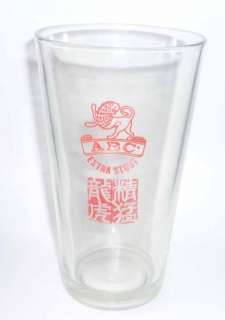 ABC EXTRA STOUT Vintage Beer GLASS SINGAPORE RARE OLD  