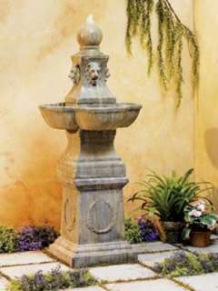 Tuscan Garden Pedestal Indoor Outdoor Water Fountain  