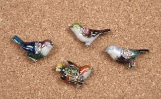 Shabby Cottage Chic Bird Push Pins Memo Board Pins  