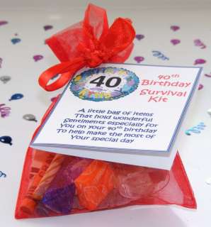 Personalised 40th Birthday Survival Kit Gift Card  