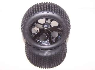   3707 Rustler VXL 4x2 Brushless 2.8 Rear Black Chrome Wheels Tires Rims