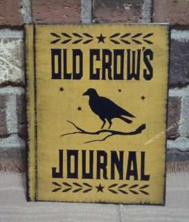 Primitive Style Blank Journal Lined Pages OLD CROWS JOURNAL Hp 