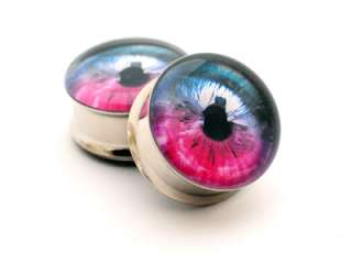 Pair of Eyeball Picture Plugs gauges Choose Size new STYLE 4  