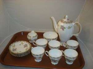 Grosvenor bone china England demitasse tea set serves 6  