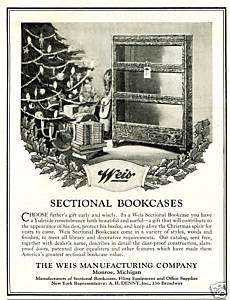 1925 WEIS Sectional Bookcases AD. Monroe, Michigan  