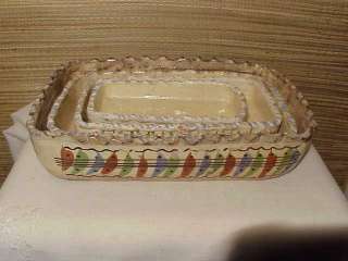 Early Vintage Mexican Tlaquepaque Pottery Nesting Bowls  