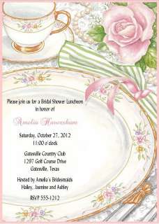 20 Bridal Shower Luncheon/Tea Party Invitations  