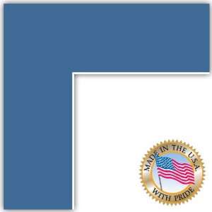  21x36 Liberty Blue Custom Mat for Picture Frame with 17x32 