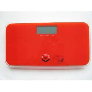   Step On Mini Travel Bathroom Digital Scale   Red Orange Electronics