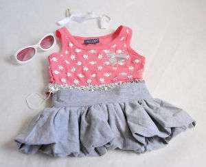 Build a Bear Clothes Coral Skull Tank Top Skirt Outfit  