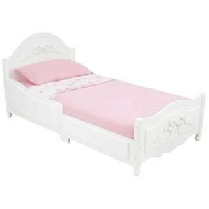 White Finish Tiffany Style Kids Toddler Cot Bed Frame 
