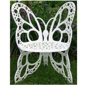 New Aluminum Outdoor Butterfly Lawn & Patio Chair White  