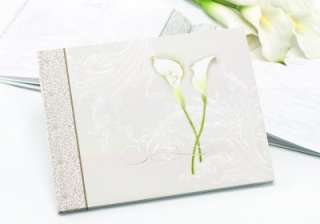 Embossed Calla Lily Wedding Guest Book  