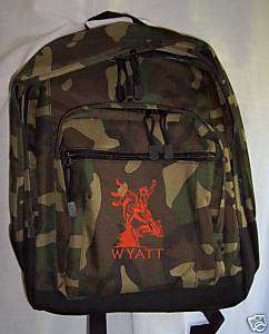 Bull Riding CAMO Backpack & Lunch bag PERSONALIZED  