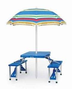 Picnic Table with Umbrella Folding Portable Camping  
