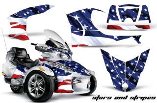   GRAPHIC DECAL WRAP KIT FOR BRP CANAM SPYDER RT CAN AM, STARS N STRIPE