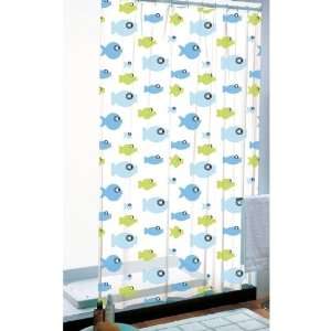   Light Blue/Green Fishes Shower Curtains CO318 311